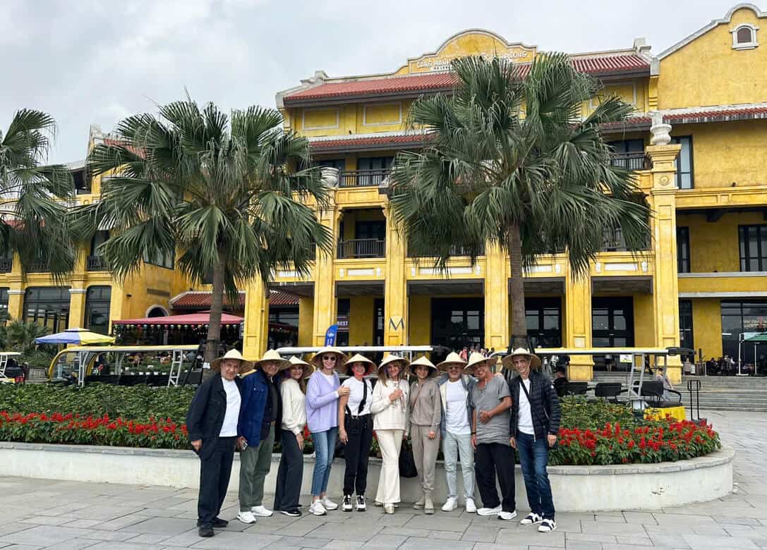 Travelers at Halong Bay cruise port in Vietnam