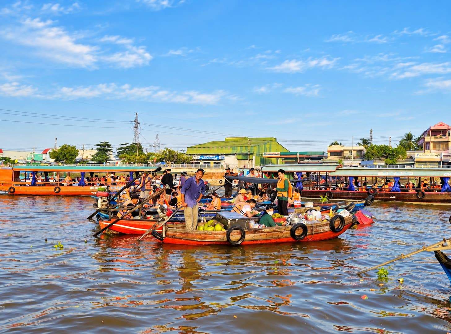 Vibrant Floating Market Harbor