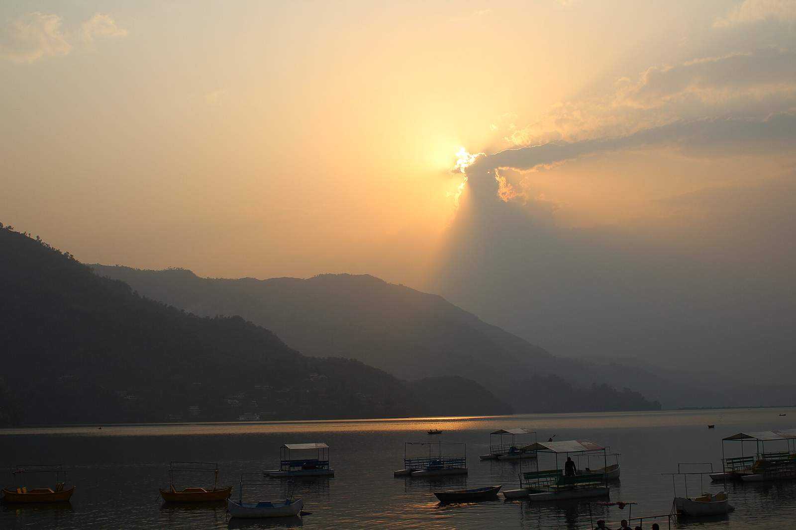Phewa Lake and Pokhara city in Nepal
